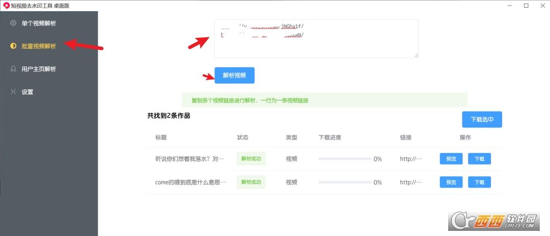 抖音快手西瓜视频,一键水印,视频解析.